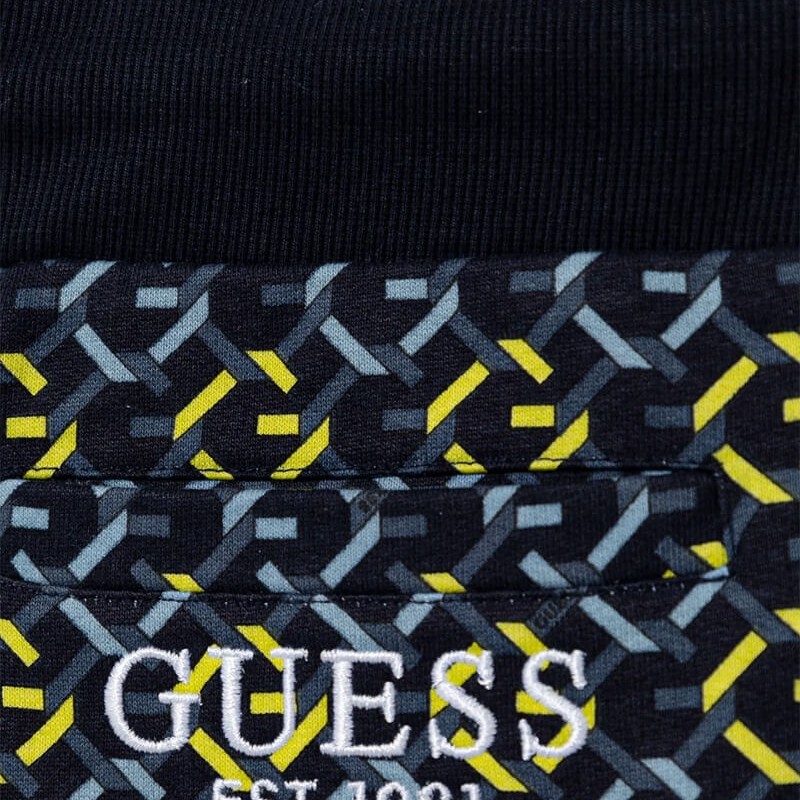 Guess Boys' Dark Blue Athletic Shorts with Multicolour Logo Print Guess Boys' Dark Blue Athletic Shorts with Multicolour Logo Print