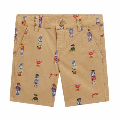 Guess Boys' Gabardine Bermuda Shorts in Beige Mountain Honey