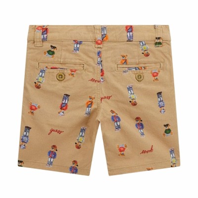 Guess Boys' Gabardine Bermuda Shorts in Beige Mountain Honey
