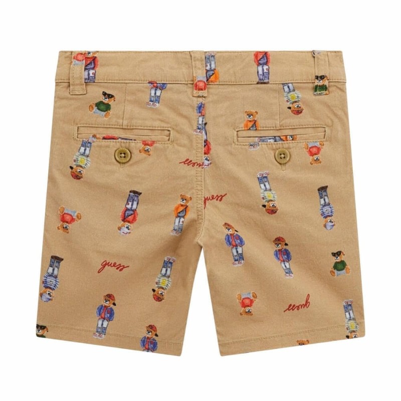 Guess Boys' Gabardine Bermuda Shorts in Beige Mountain Honey Guess Boys' Gabardine Bermuda Shorts in Beige Mountain Honey