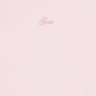 GUESS Girls’ Pink T-Shirt with Ruffle Sleeves and Embroidered Logo GUESS Girls’ Pink T-Shirt with Ruffle Sleeves and Embroidered Logo