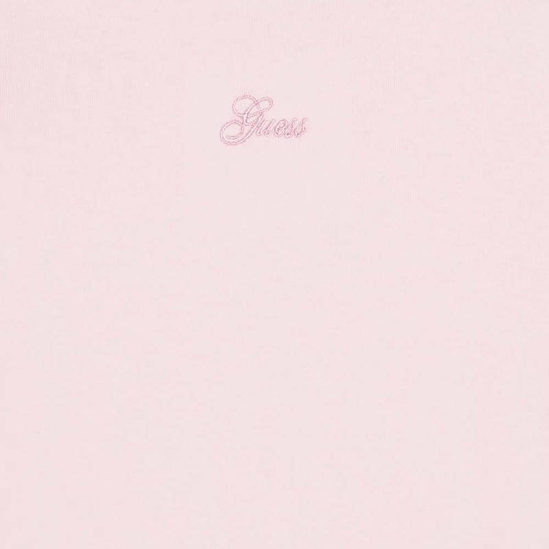 GUESS Girls’ Pink T-Shirt with Ruffle Sleeves and Embroidered Logo GUESS Girls’ Pink T-Shirt with Ruffle Sleeves and Embroidered Logo