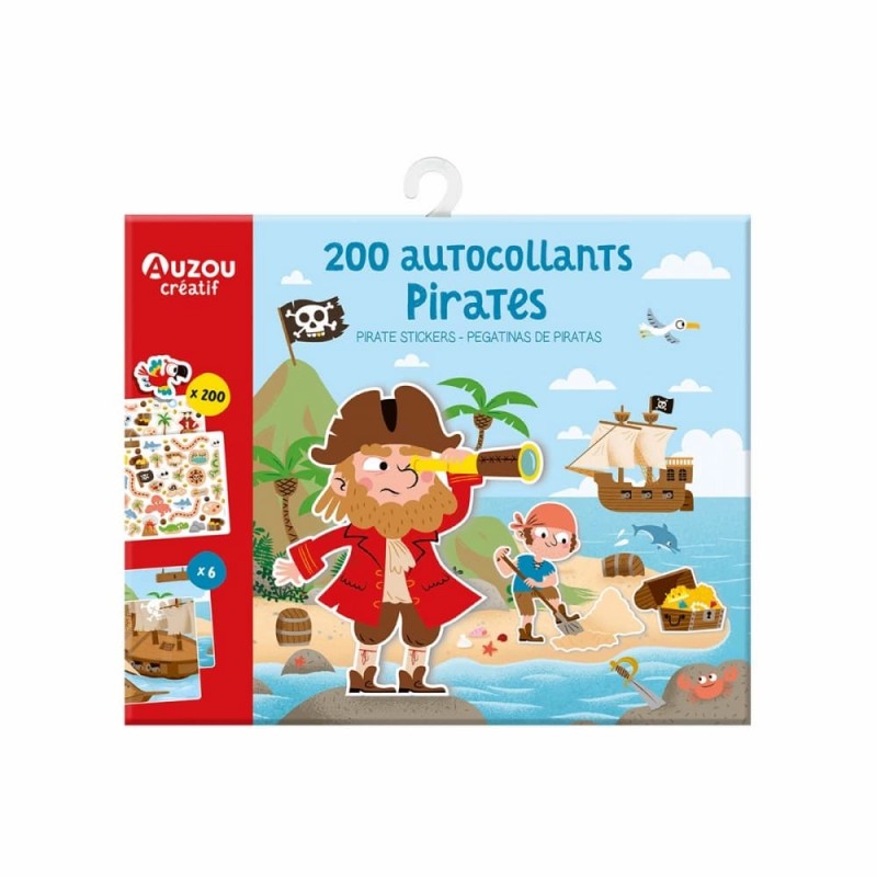 Kids Game 200 Stickers Pirates Auzou