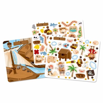Kids Game 200 Stickers Pirates Auzou