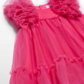 Abel & Lula – Φόρεμα Μωρού με Πλούσιο Τούλι σε Φούξια Απόχρωση