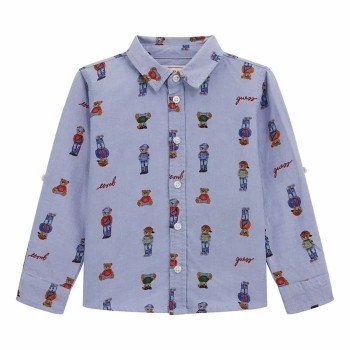 Guess Παιδικό Πουκάμισο Γαλάζιο Oxford με Μοτίβο Αρκουδάκια για Αγόρι Guess Παιδικό Πουκάμισο Γαλάζιο Oxford με Μοτίβο Αρκουδάκια για Αγόρι