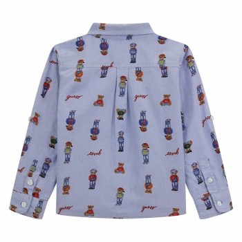Guess Παιδικό Πουκάμισο Γαλάζιο Oxford με Αρκουδάκια