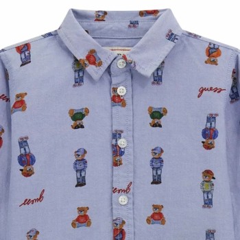 Guess Παιδικό Πουκάμισο Γαλάζιο Oxford με Μοτίβο Αρκουδάκια για Αγόρι Guess Παιδικό Πουκάμισο Γαλάζιο Oxford με Μοτίβο Αρκουδάκια για Αγόρι