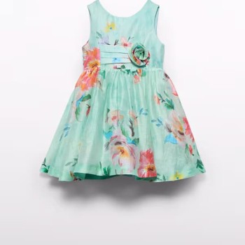 Abel & Lula Παιδικό Λινό Φόρεμα με Λουλούδια Βεραμάν