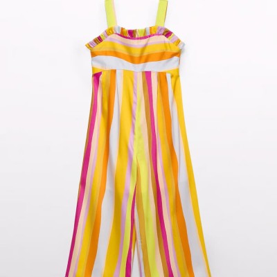 Abel & Lula Girls' Striped Multicolor Jumpsuit Abel & Lula Girls' Striped Multicolor Jumpsuit