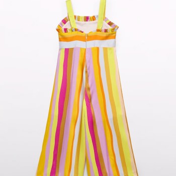Abel & Lula Girls' Striped Multicolor Jumpsuit