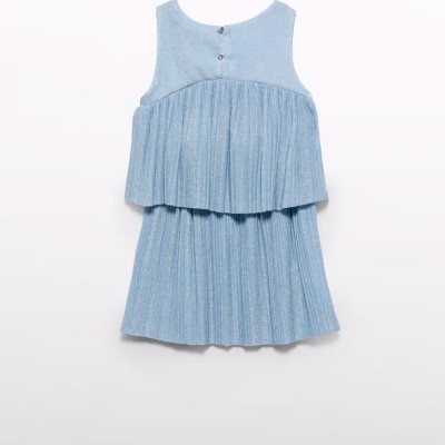 Abel & Lula Girls’ Outfit Set Top & Light Blue Pleated Glitter Skirt Abel & Lula Girls’ Outfit Set Top & Light Blue Pleated Glitter Skirt