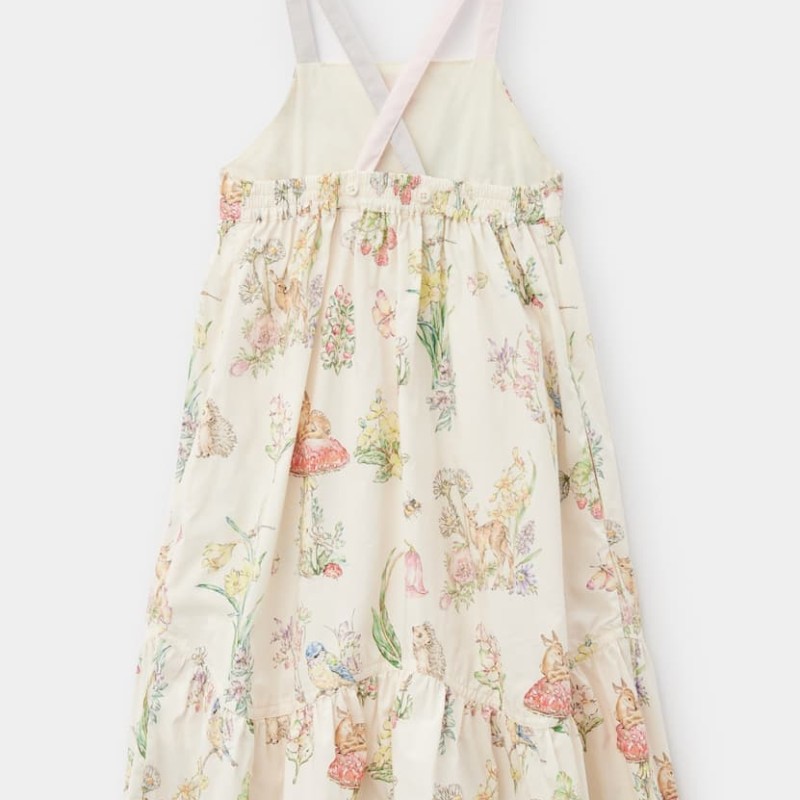 Stella Mc Cartney Kids Cotton Dress with Forest Animals Stella Mc Cartney Kids Cotton Dress with Forest Animals