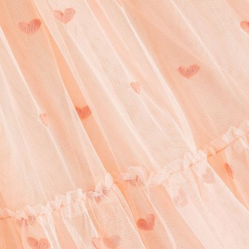 Stella McCartney Kids Παιδικό Φόρεμα από Τούλι με Καρδιές Σομόν 