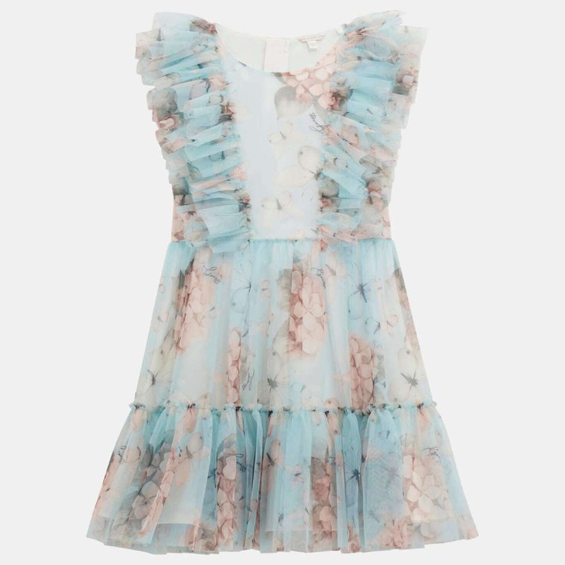 Guess Girls' Ruffled Dress in Light Blue Guess Girls' Ruffled Dress in Light Blue