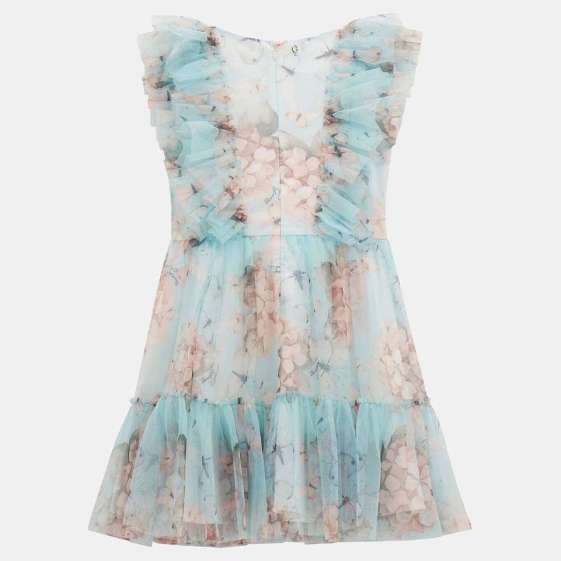 Guess Girls' Ruffled Dress in Light Blue Guess Girls' Ruffled Dress in Light Blue