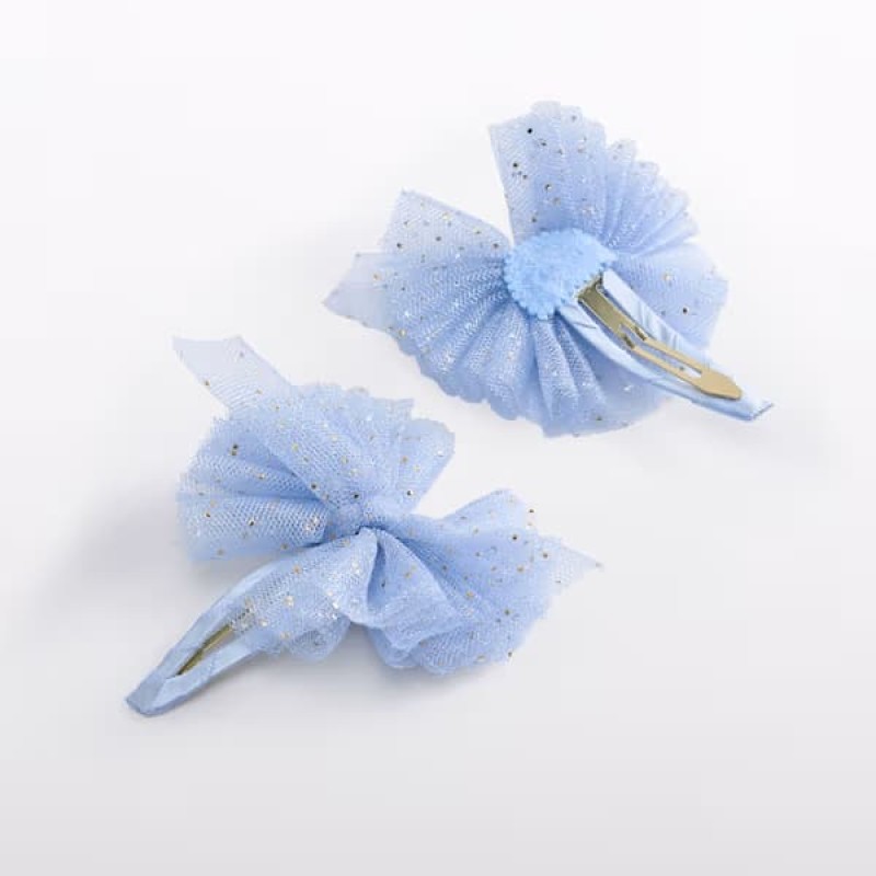 Abel & Lula Kids Tulle Light Blue Glitter Hair Clip Abel & Lula Kids Tulle Light Blue Glitter Hair Clip
