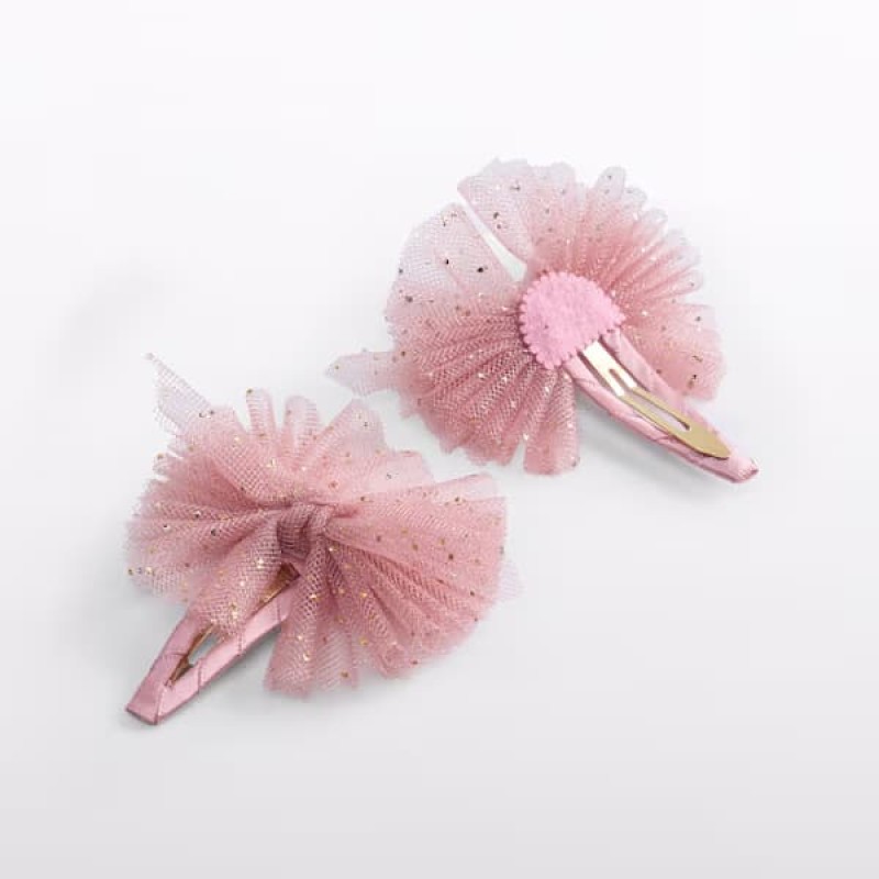 Abel & Lula Kids Tulle Pink Glitter Hair Clip Abel & Lula Kids Tulle Pink Glitter Hair Clip