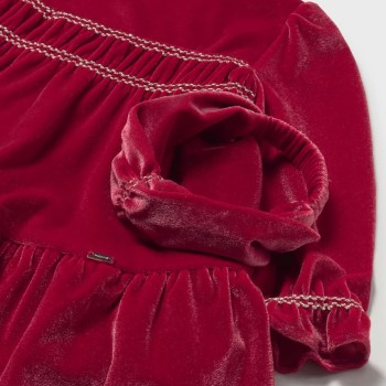 Mayoral Baby Girls’ Red Velvet Dress with Headband