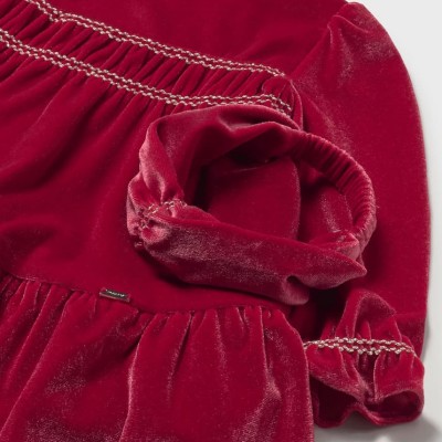Mayoral Baby Girls’ Red Velvet Dress with Headband