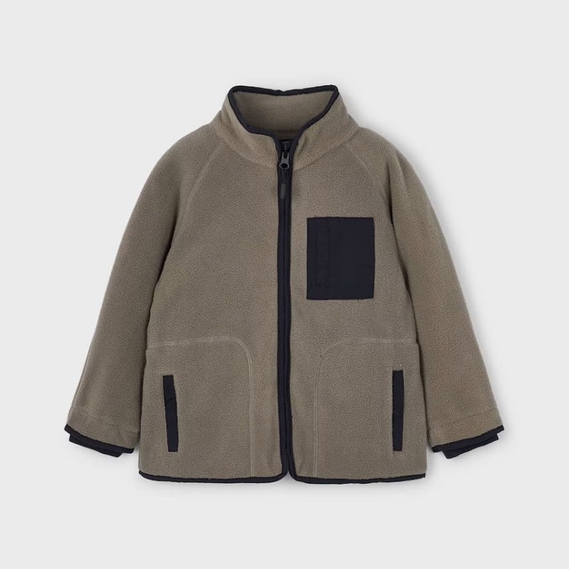 Mayoral Παιδική Αγορίστικη Γκριζοπράσινη Fleece Ζακέτα Mayoral Παιδική Αγορίστικη Γκριζοπράσινη Fleece Ζακέτα