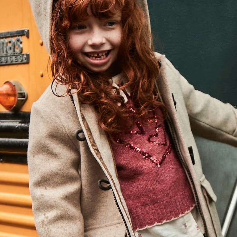 Mayoral Παιδική Κοριτσίστικη Ζέρσεϊ Μάλλινη Κερασί Μπλούζα με Πριντ Κορώνας