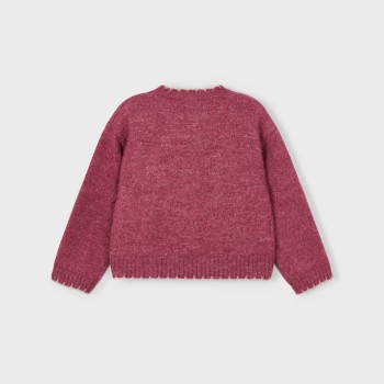 Mayoral Παιδική Κοριτσίστικη Ζέρσεϊ Μάλλινη Κερασί Μπλούζα με Πριντ Κορώνας