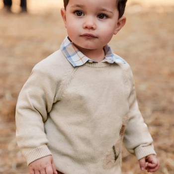 Mayoral Βρεφικό Ζέρσεϊ Μπεζ Μπλουζάκι με Κέντημα Αλόγου