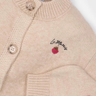 Mayoral Παιδική Κοριτσίστικη Μπεζ Πλεκτή Ζακέτα με Φράουλες Mayoral Παιδική Κοριτσίστικη Μπεζ Πλεκτή Ζακέτα με Φράουλες