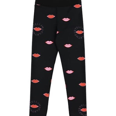 Stella McCartney Kids Μάυρο Κολάν Με Χείλια