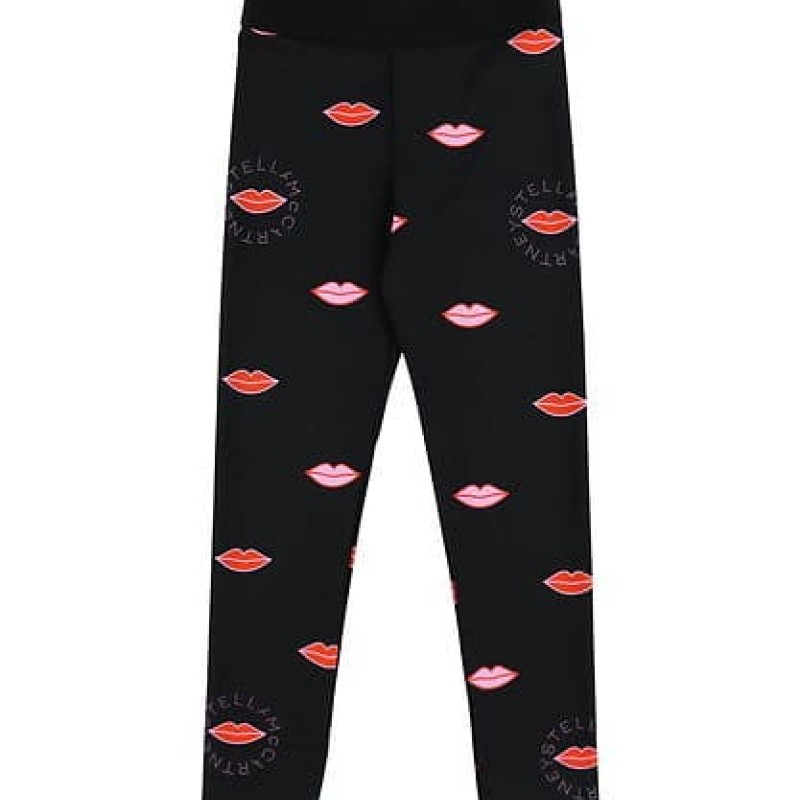 Stella McCartney Kids Μάυρο Κολάν Με Χείλια