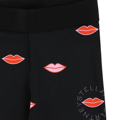 Stella McCartney Kids Μάυρο Κολάν Με Χείλια